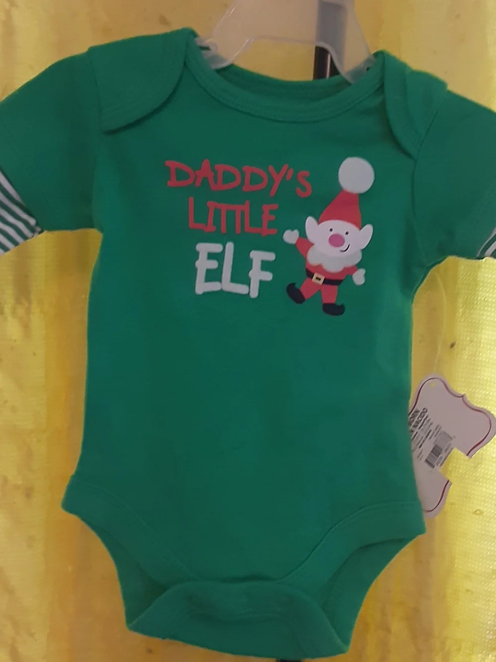 Daddy's Little Elf Green Baby One-Piece